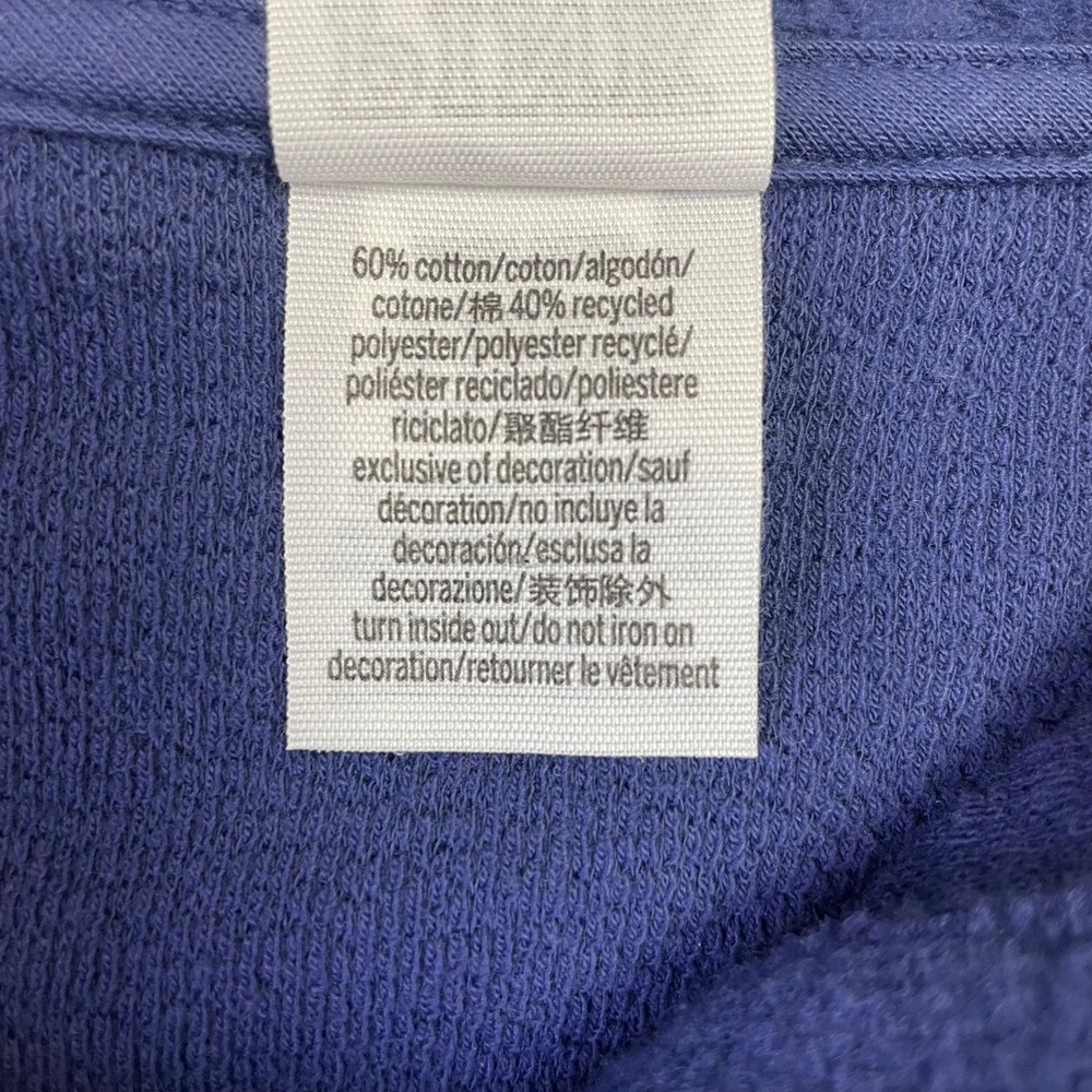 PINK Victorias Secret Navy Blue Cropped Fleece Polo Pullover Sweatshirt Medium - Picture 11 of 16